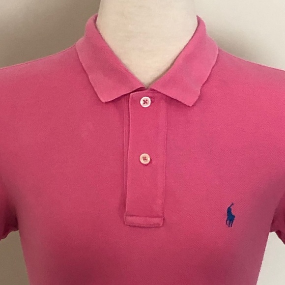 Watermelon Pink Ralph Lauren Classic Polo T-Shirt - Picture 3 of 11